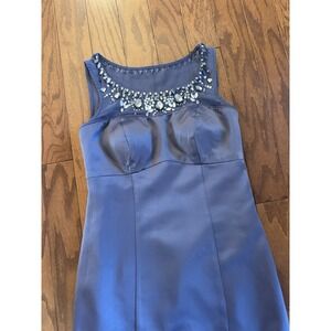 Debut Women's Sz 6 Embellished Sleeveless Jewel Neck Above Knee Dress Gray